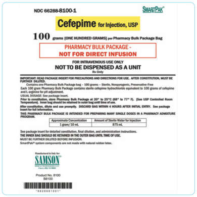 SmartPak® Cefepime 100 grams